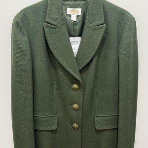 Exceptional Talbots Hunter Green Wool Quality Blazer size 10, NWT
